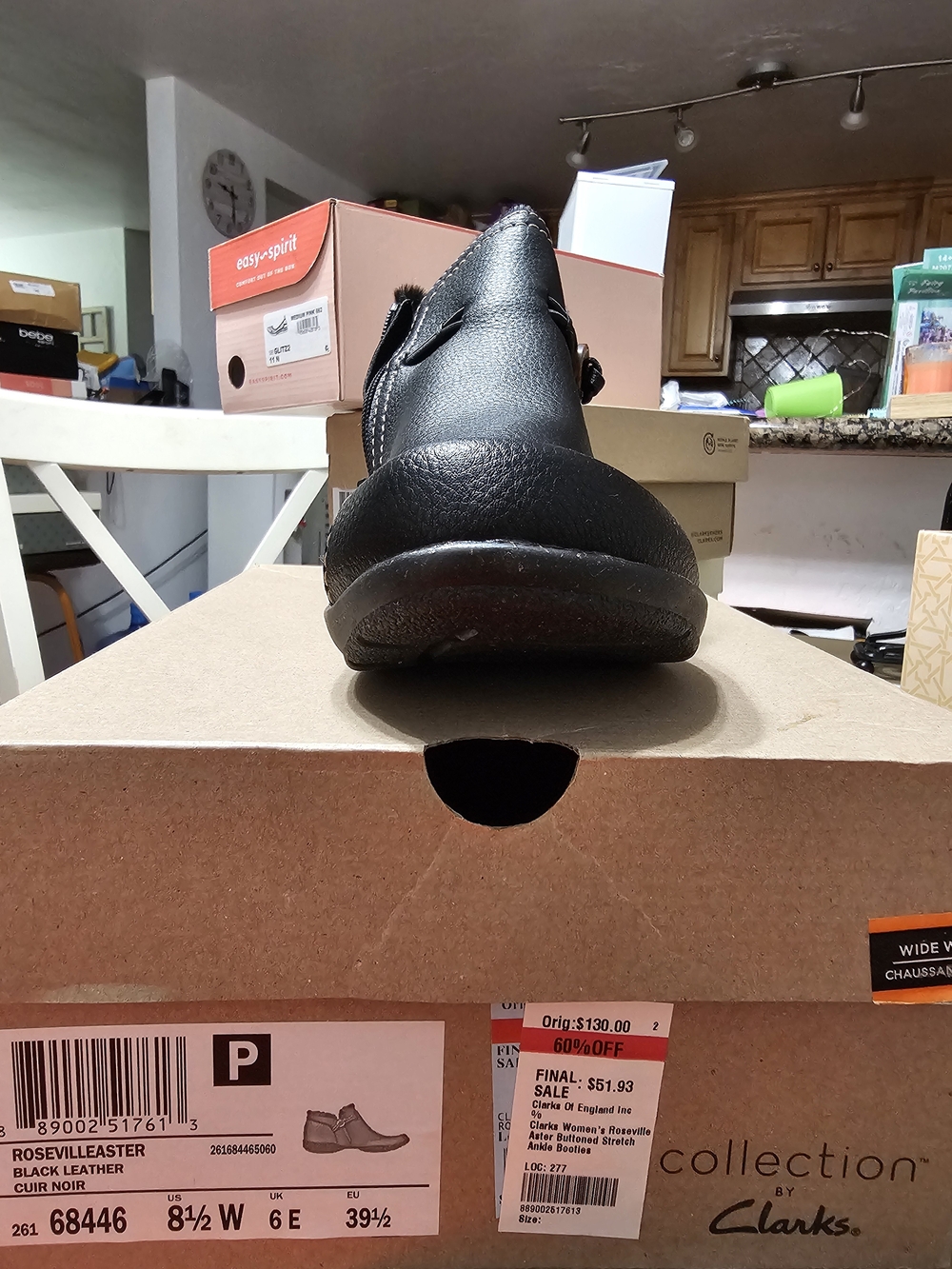 Clarks Black Leather Women's Ankle Bootie